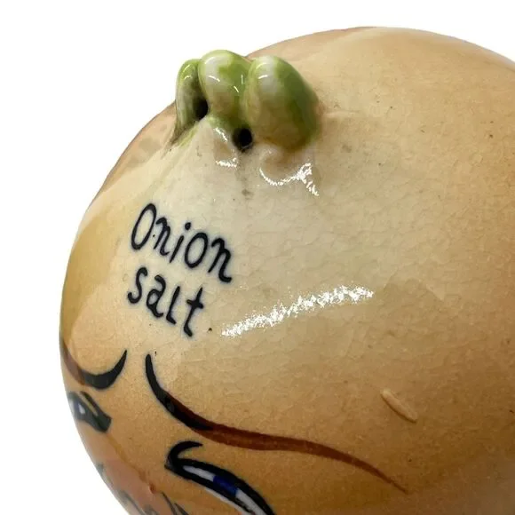 Anthropomorphic Salt Shakers Celery Onion Garlic Vegetable Head Vintage Norcrest - Picture 8 of 12